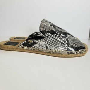 Tory Burch Snake Print Espadrille Mule Slip On